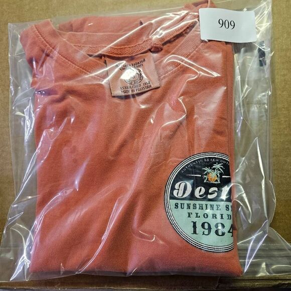 Vtg Alvins Island Collection Tank Top Mens Small Orange Destin Florida Beach Tee - Picture 10 of 10